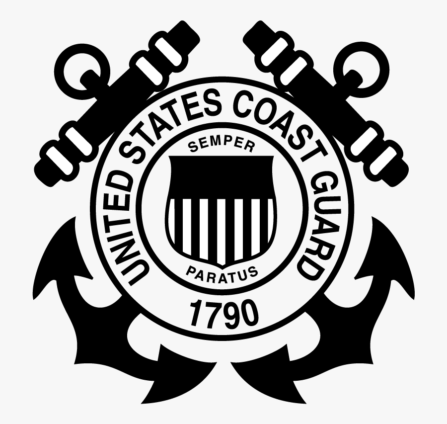 Coast Guard Man Clipart Black And White - Coast Guard Logo Black And White, Transparent Clipart