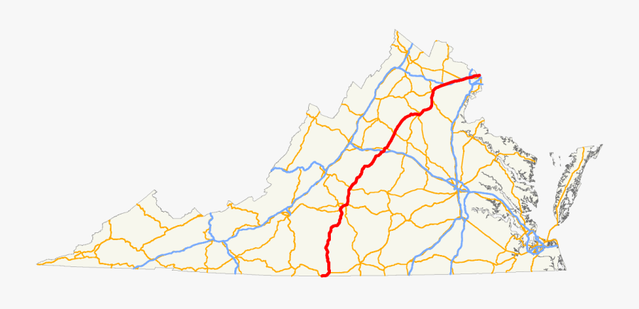 Map Clipart Map Road Us - Jefferson Davis Highway Virginia Map, Transparent Clipart