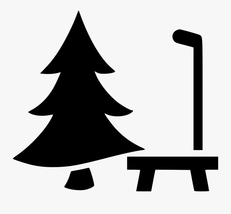 Park Tree Chair Bench Vacation Comments - Clipart Pine Tree Silhouette, Transparent Clipart