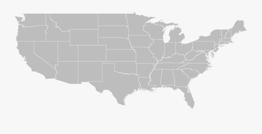 Gray Map Of United States, Transparent Clipart