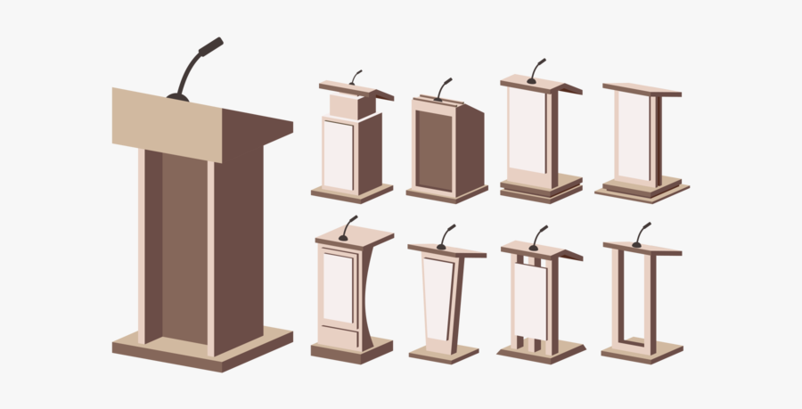 Lectern Vector - Empty Debate Stage Design Png, Transparent Clipart