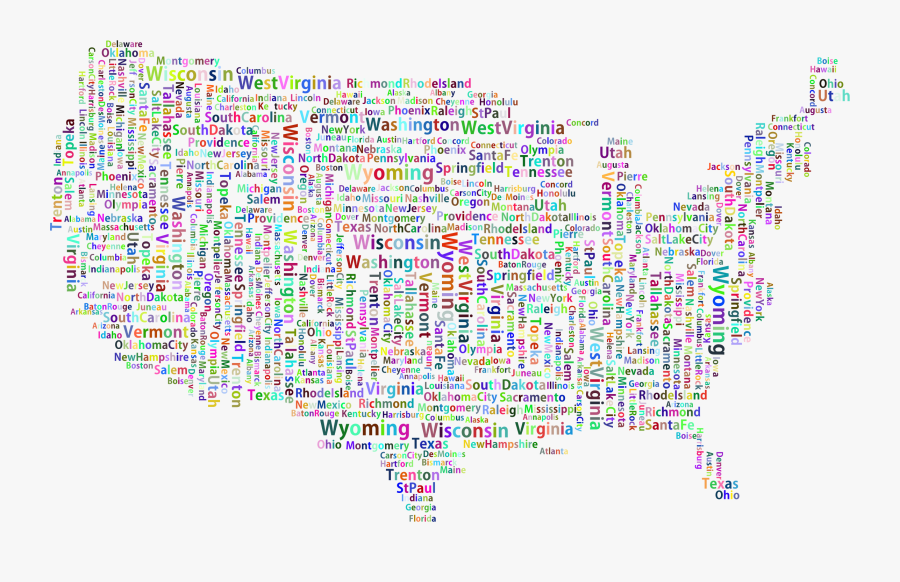 Transparent Cloud Background Clipart - Us State Flag Map, Transparent Clipart