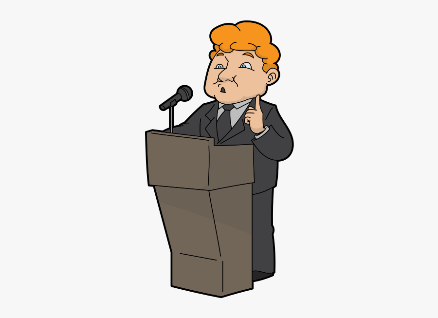 Podium Clipart Person - Public Speaking Cartoon Transparent, Transparent Clipart