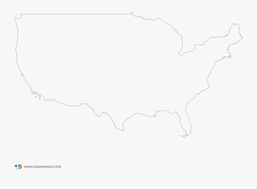 Us Map Png - Us Map White Outline, Transparent Clipart