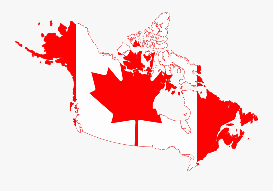 File Flag Map Of Canada And United States American - Canada Map Flag, Transparent Clipart