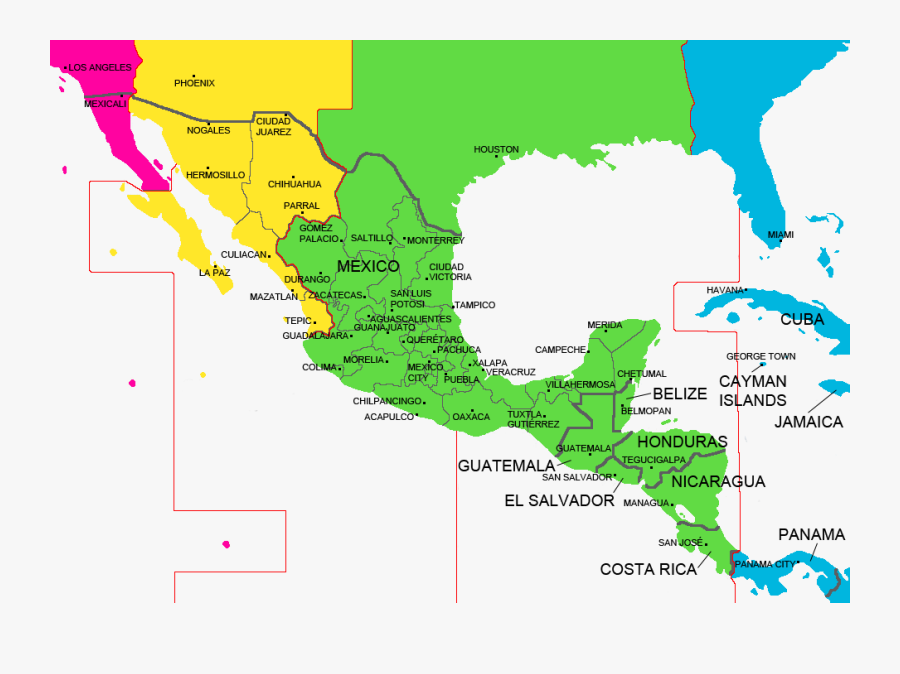 Time Zone Map Mexico, Transparent Clipart