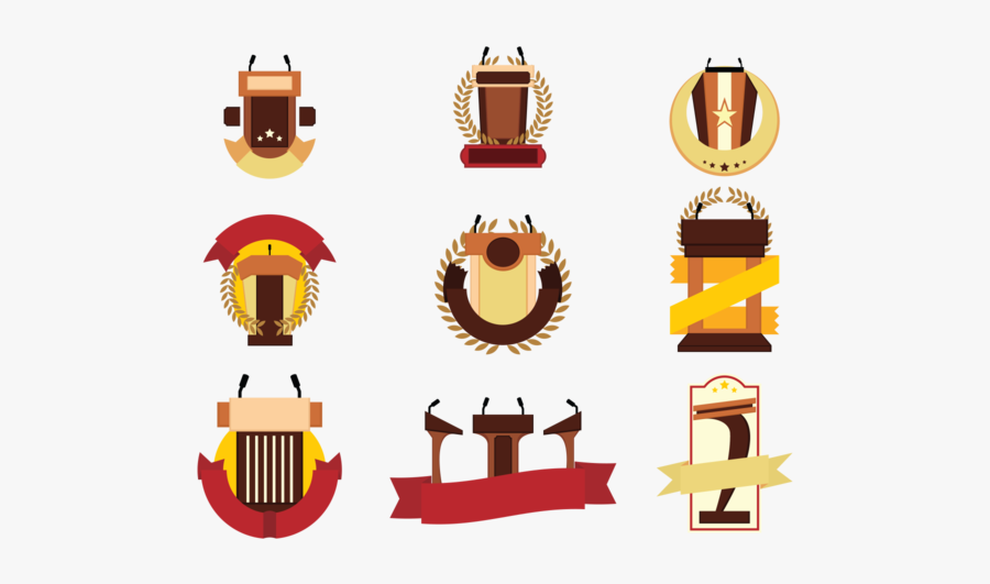 Free Lectern Emblems Vector - Illustration, Transparent Clipart