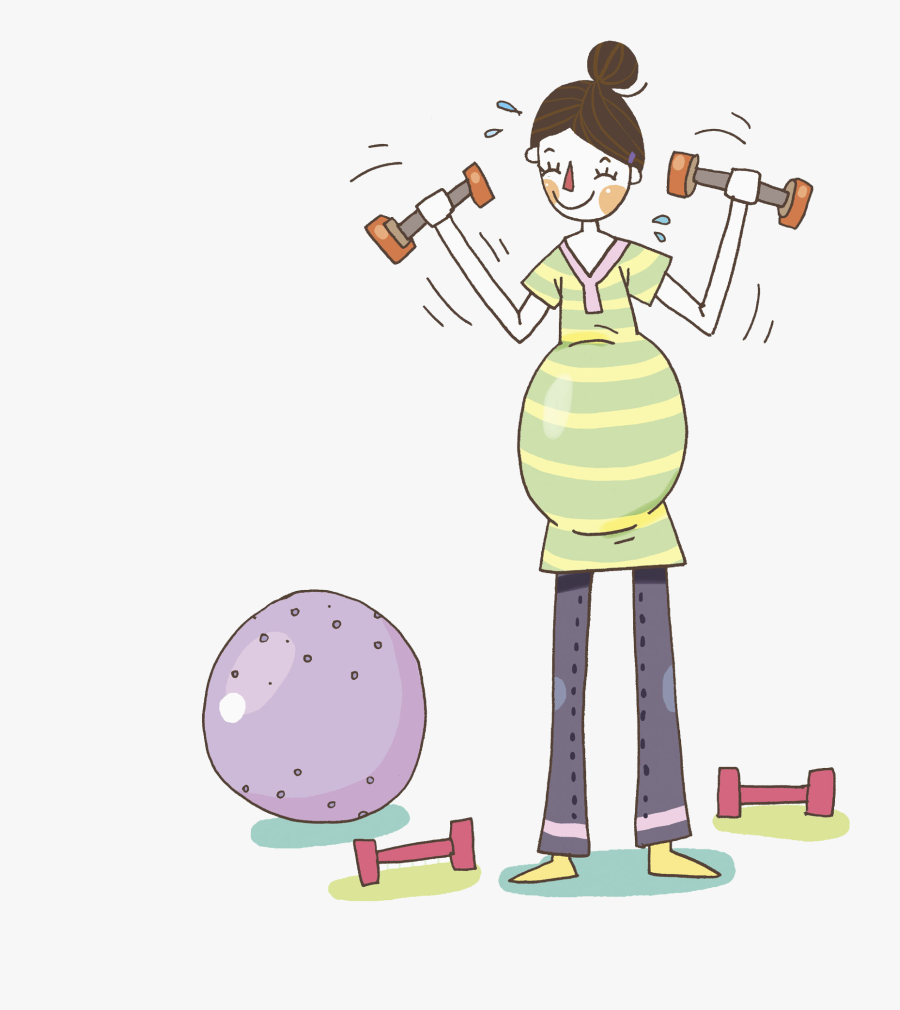 Pregnancy Childbirth Physical Exercise Fetus - Pregnant Women Exercise Cartoon Png, Transparent Clipart