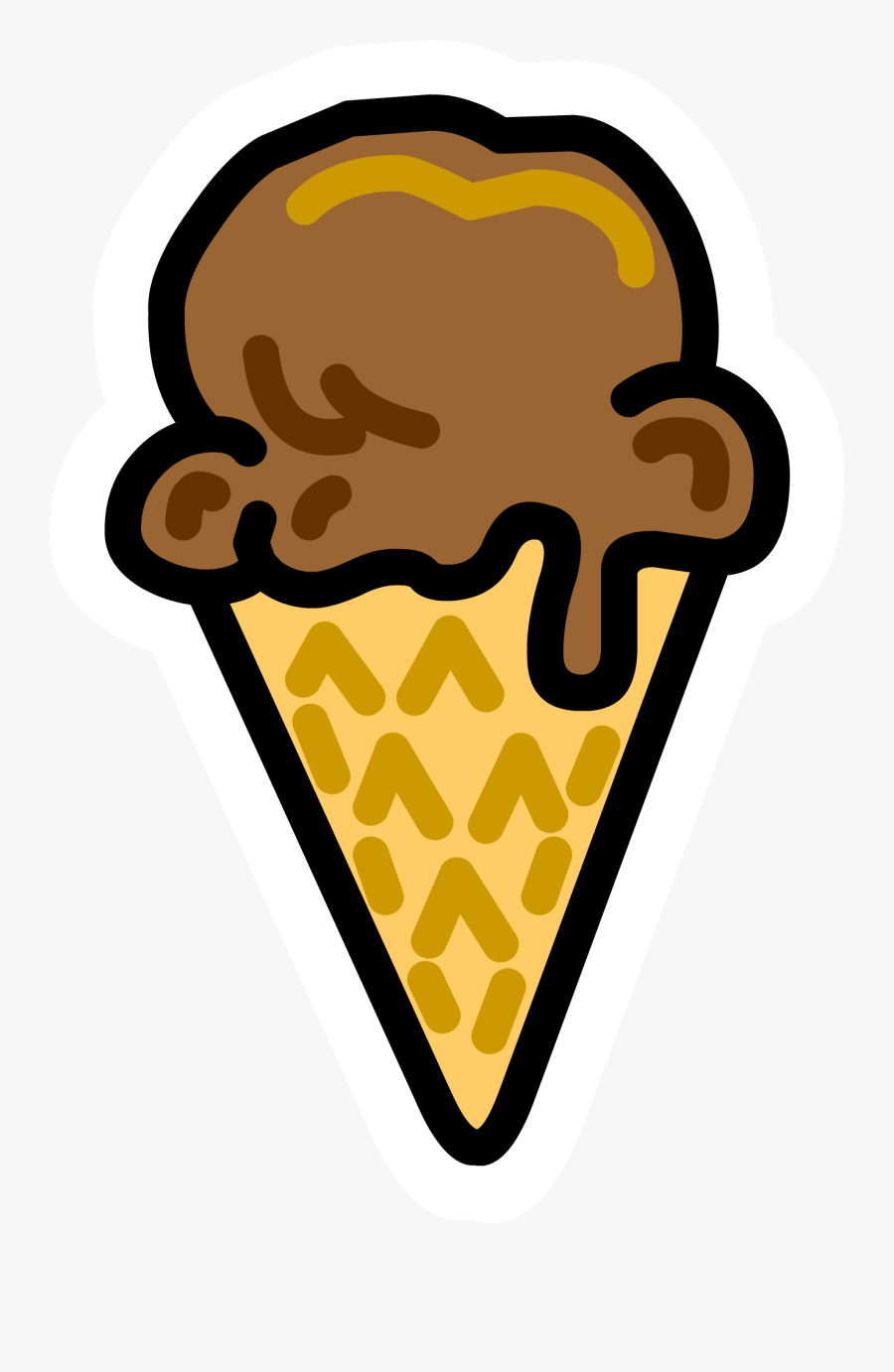 Icecream Cone Pin - Chocolate Ice Cream Clipart, Transparent Clipart