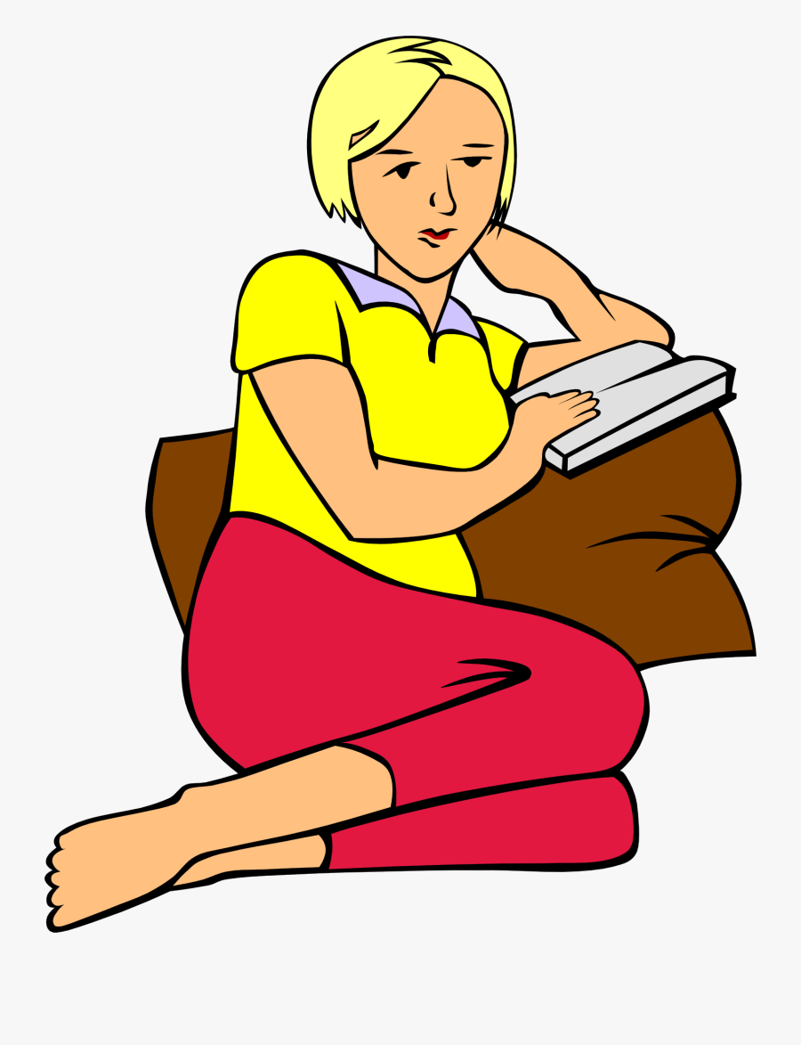 Clip Art Woman Reading, Transparent Clipart