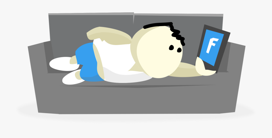 "i"m Exercising On Facebook - Cartoon, Transparent Clipart