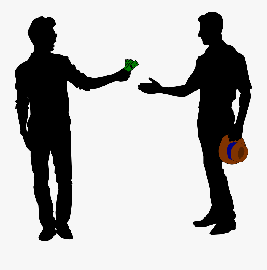 Lending Money Vector Transparent - Silhouette Pointing Png, Transparent Clipart