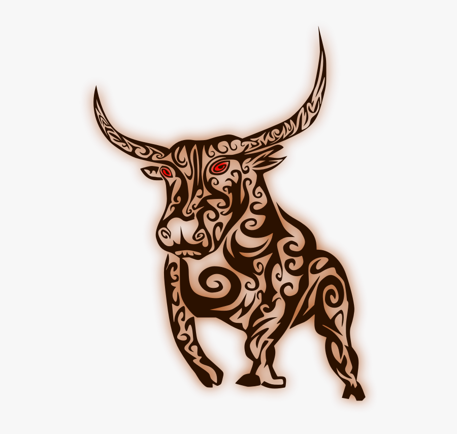 Abstract Bull Medium Image - Bull Tattoo, Transparent Clipart