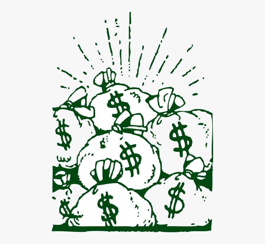 Monochrome - Money Bags, Transparent Clipart