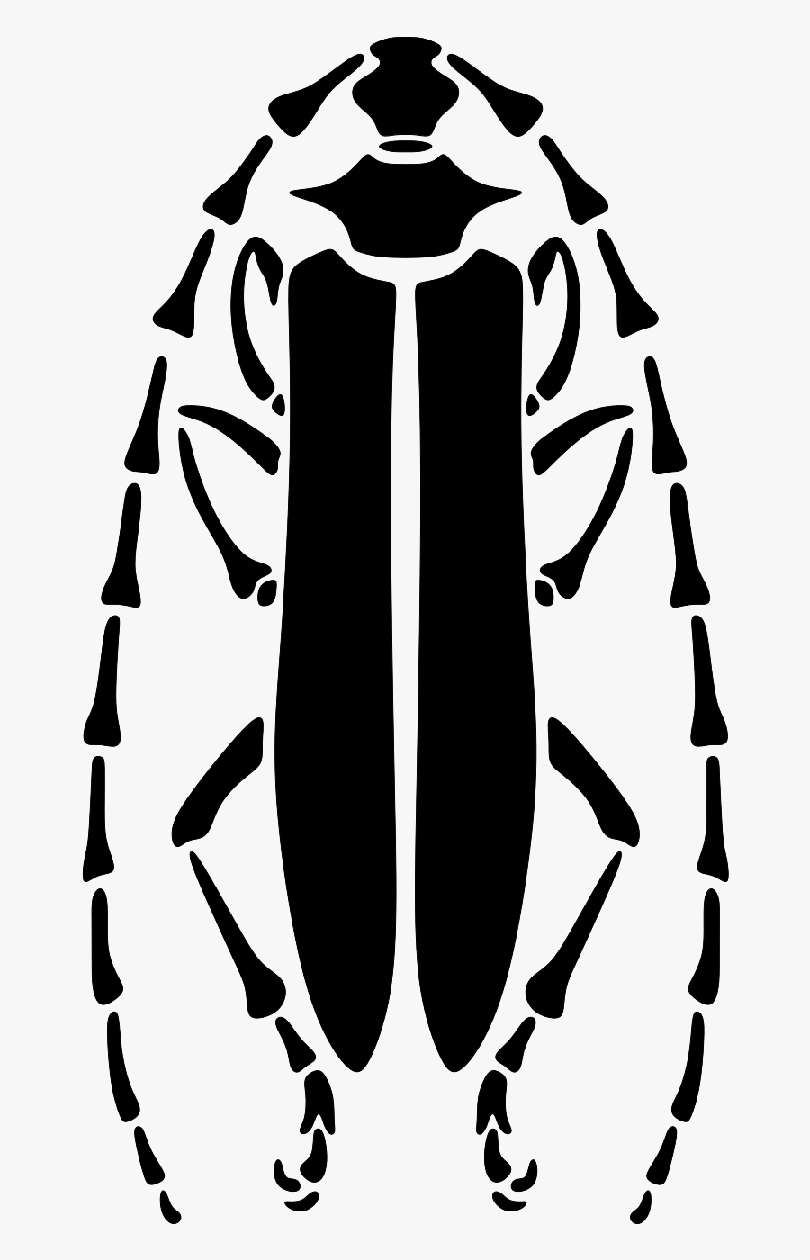 Longhorn Beetle Stencil Pattern - Long Horned Beetle Vector, Transparent Clipart