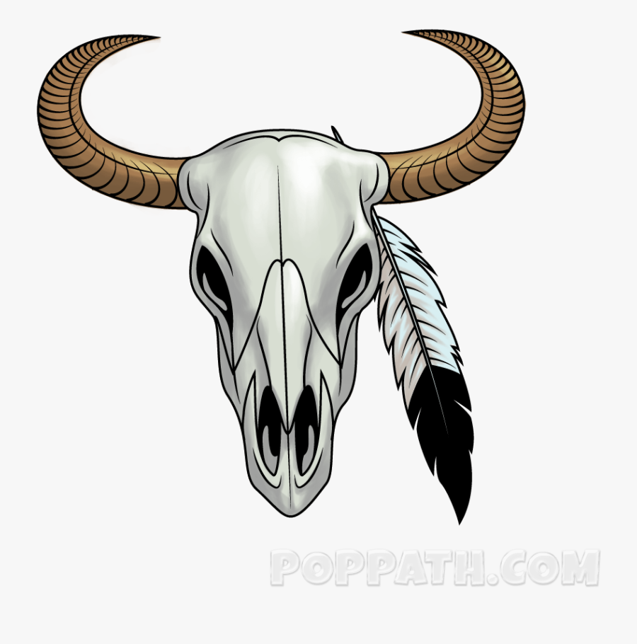 Clip Art How To Draw A Cow Skull - Drawings Of Longhorn Skulls, Transparent Clipart