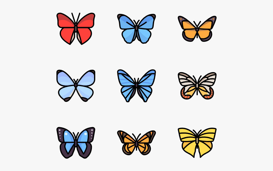 Butterflies Icons, Transparent Clipart