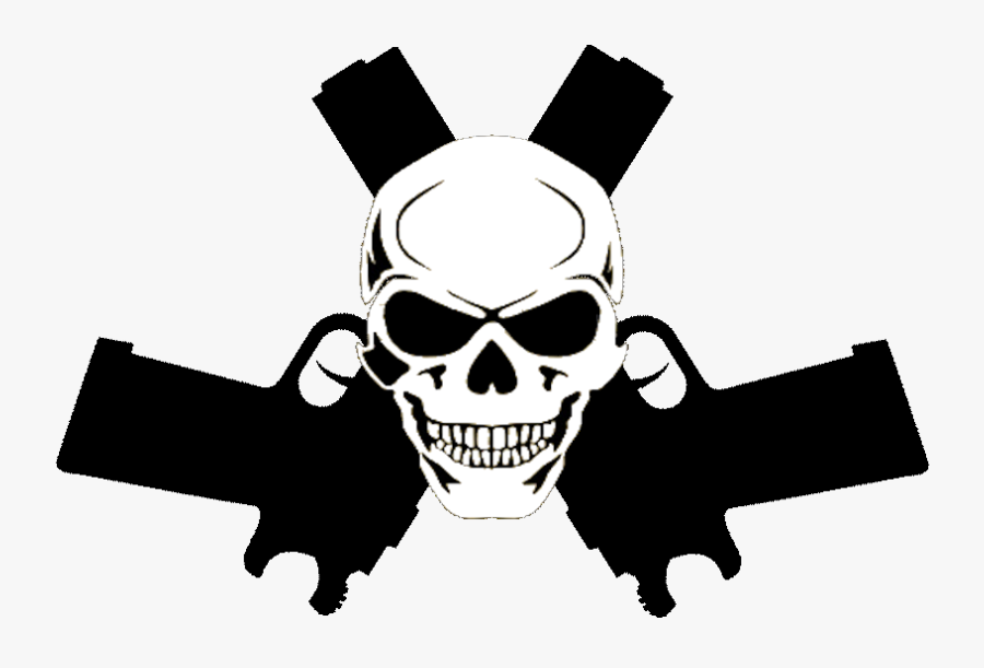 Skull With Guns Transparent, Transparent Clipart