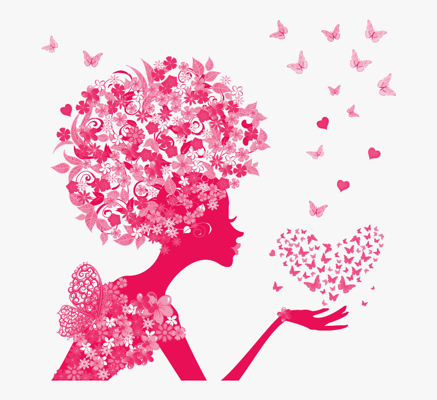 Butterfly Flower Moth Illustration Creative Fashion - Flower Hearts And Butterflies, Transparent Clipart