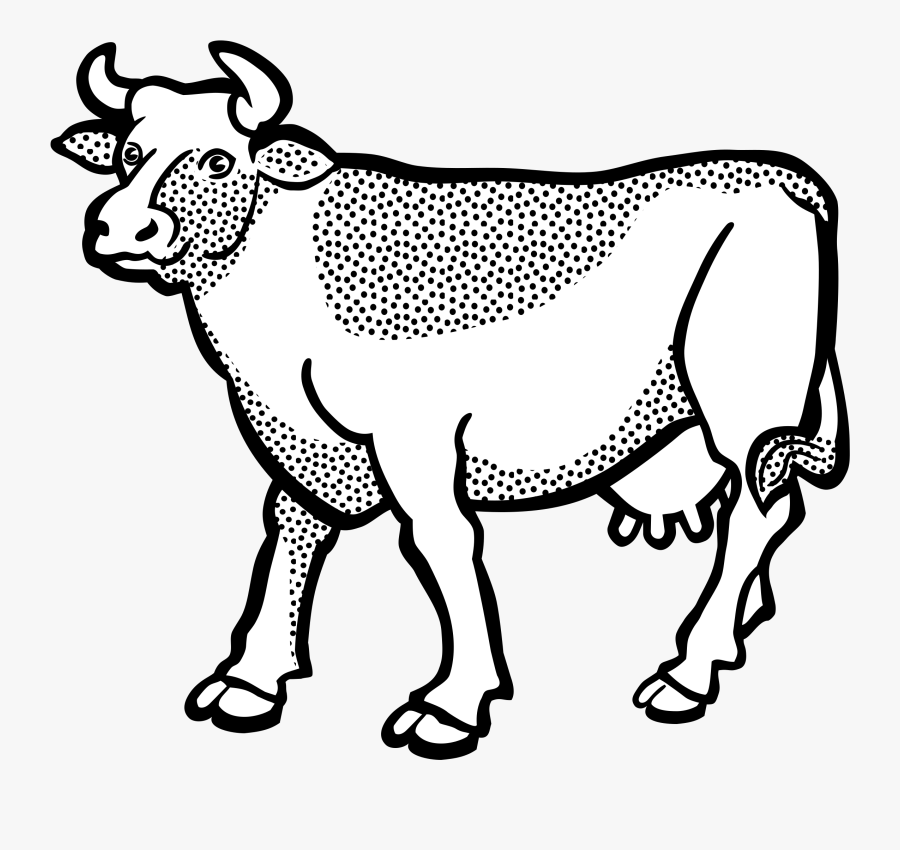 Art,monochrome Photography,carnivoran - Cow Line Art Png, Transparent Clipart