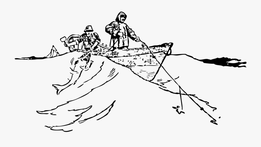 Trawling From A Dory - Dory Boat Clipart, Transparent Clipart