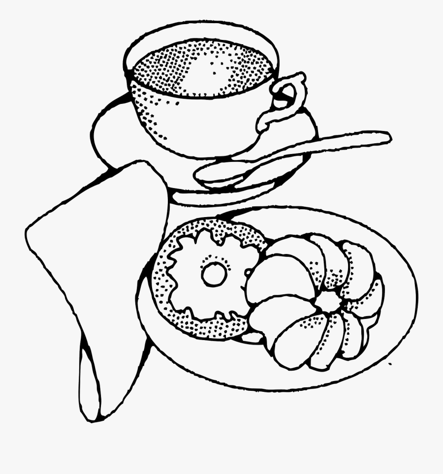 Tea And Cake Clipart Black And White, Transparent Clipart