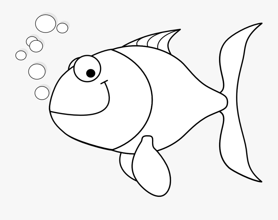 Black And White Fish Clipart - Fishing For A Bite, Transparent Clipart