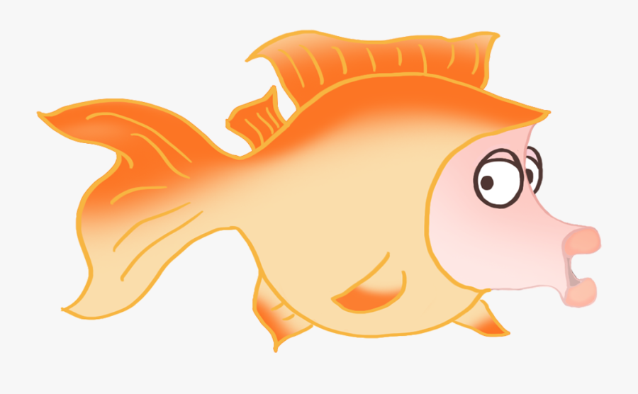 Funny Orange Cartoon Fish Drawing - Fish Hang Transparent Cartoon, Transparent Clipart