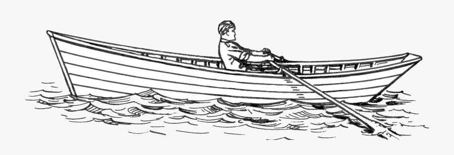 Transparent Rowing Shell Clipart - Png Boat Black And White, Transparent Clipart