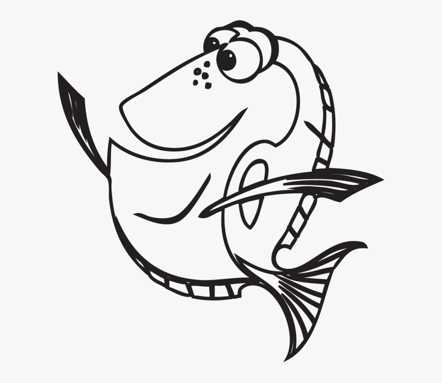Coloring Book Finding Nemo Drawing Line Art - Nemo Line Drawing, Transparent Clipart