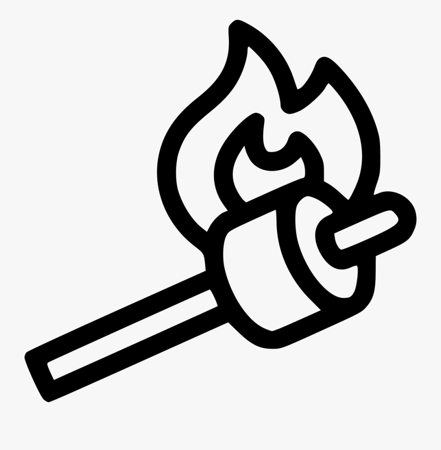Image Royalty Free Library Roasting Marshmallows Svg - Roasting Marshmallow Clipart Black And White, Transparent Clipart