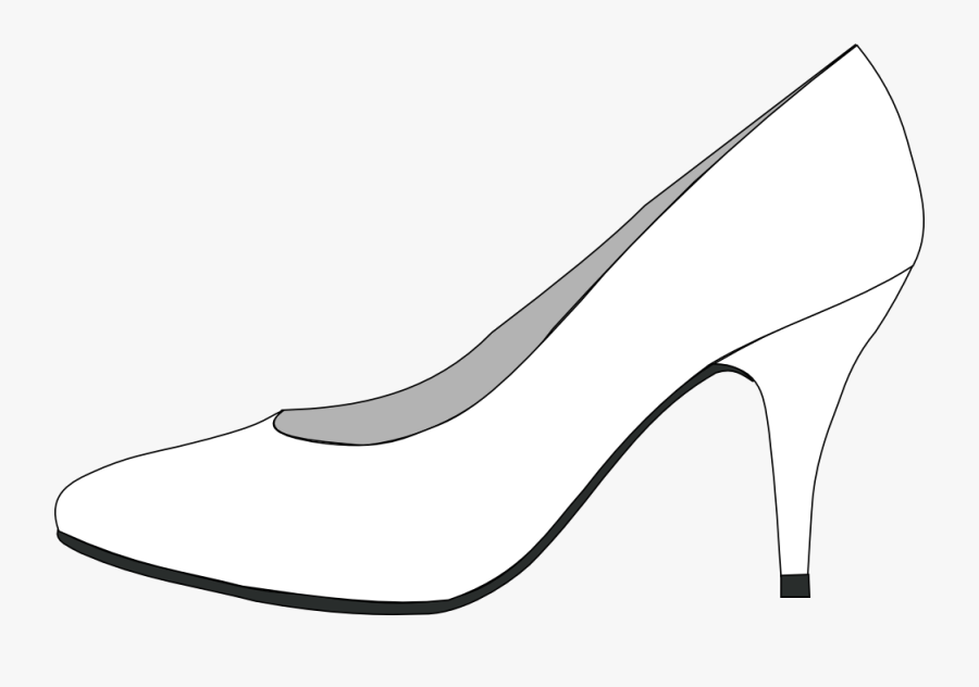 Red Shoe Black White Line Art Hunky Dory Svg Colouringbook - Basic Pump, Transparent Clipart