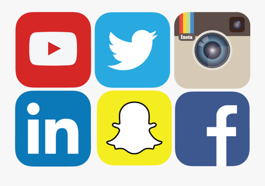 Social Media Png File - Facebook Twitter Instagram Snapchat Youtube, Transparent Clipart