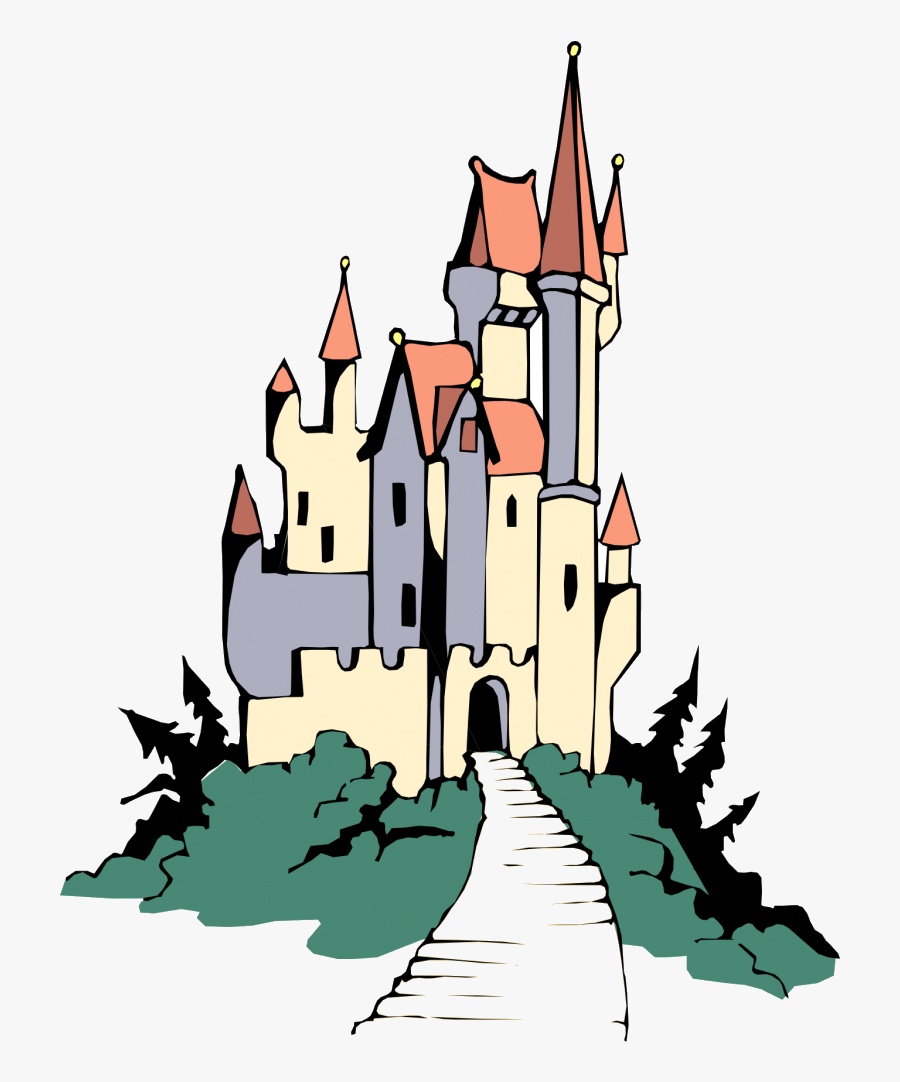 Cinderella Castle Disney Disneyland Clipart Free Images - Cartoon Castle On Hill, Transparent Clipart