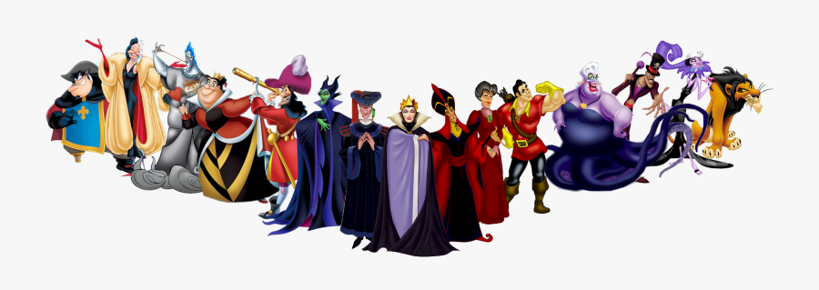 Assorted Disney Characters Clipart - Disney Villain Line Up, Transparent Clipart