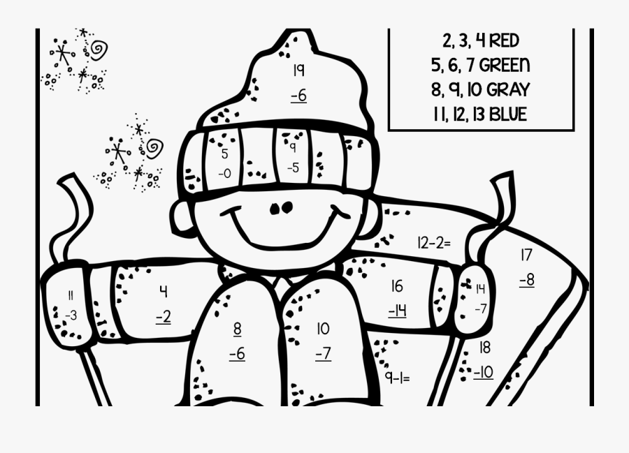 2nd Grade Coloring Pages Math Fall Fraction Christmas - Subtraction Coloring Pages 2 Grade, Transparent Clipart