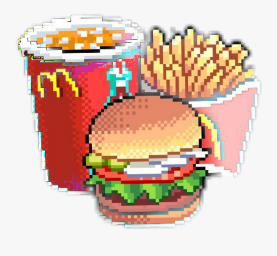 Mcdonald Tumblr Chick Chips Burger Hake Hakeslider - Fast Food Pixel Art, Transparent Clipart