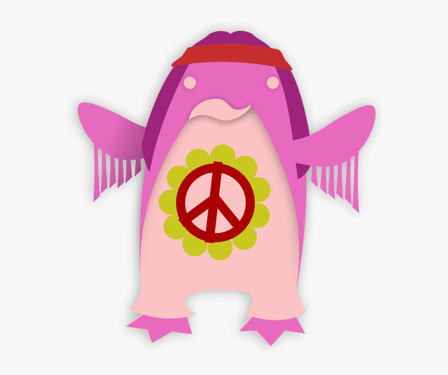 Korora Hippie - Happy Hippie Penguin, Transparent Clipart