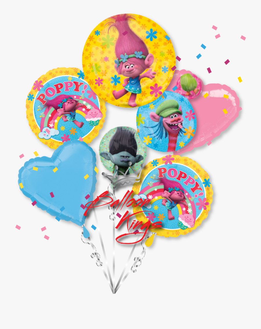 Trolls Bouquet - Trolls Balloons Png, Transparent Clipart