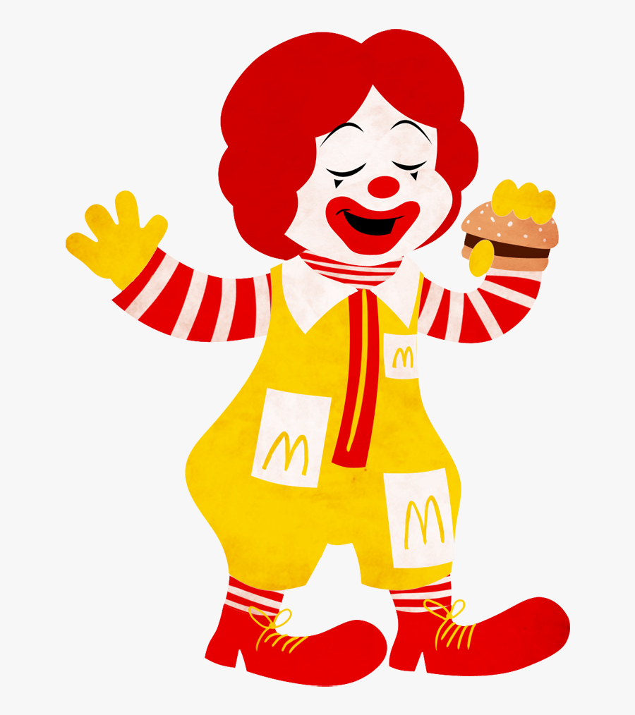 Transparent Ronald Mcdonald Face Png - Ronald Mcdonalds Cute Cartoon, Transparent Clipart