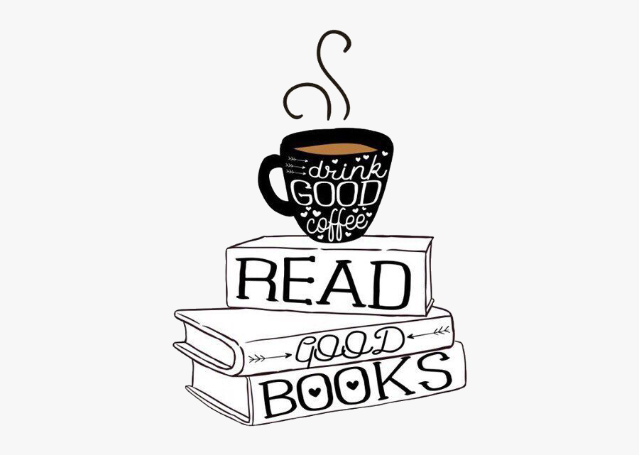 Coffee Books Coffeeandbook Aesthetic Blackandwhite - Books And Coffee Drawing, Transparent Clipart