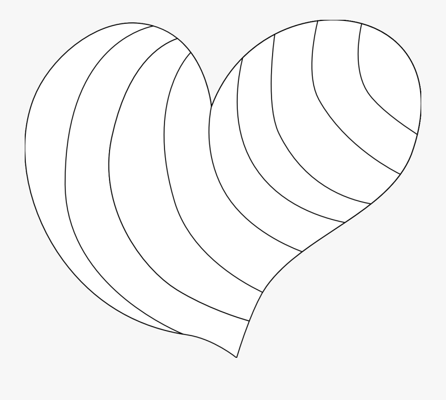 Clipartist - Striped Heart Coloring Pages, Transparent Clipart