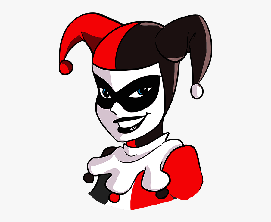 How To Draw Harley Quinn - Harley Quinn Drawing Easy Step By Step, Transparent Clipart