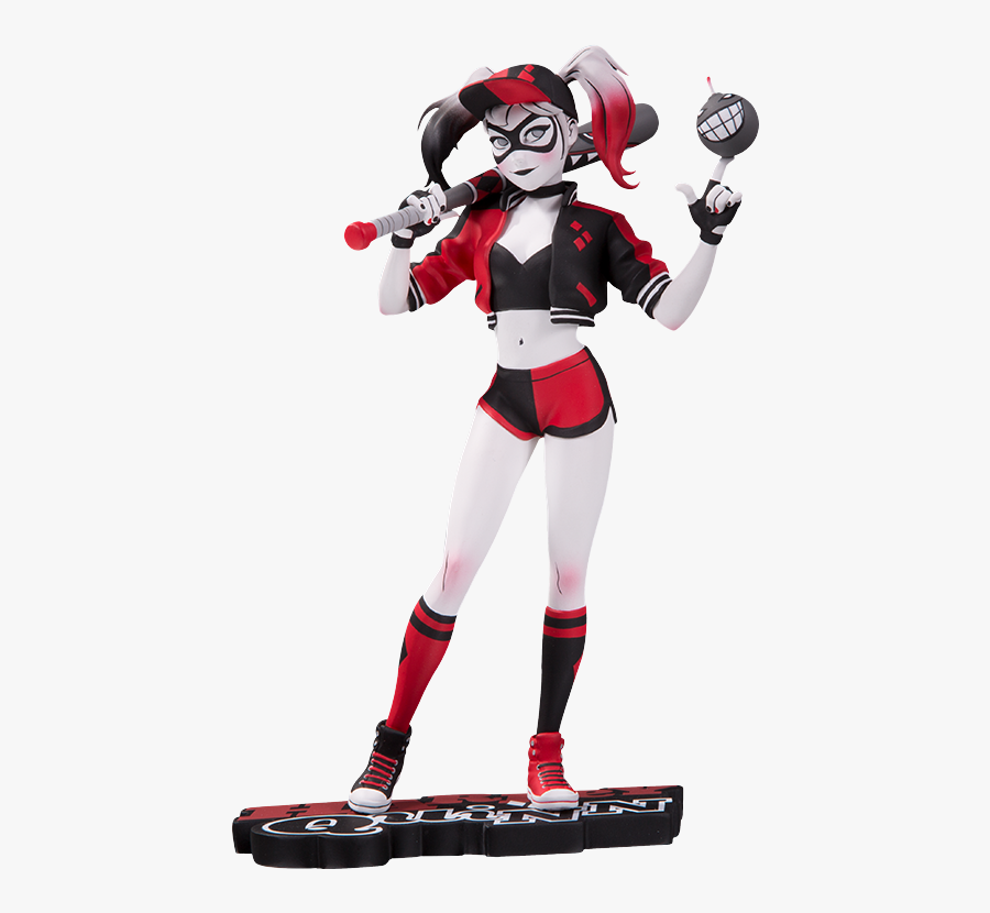 Clip Art Dc Comics Statue By - Harley Quinn Red And Black, Transparent Clipart