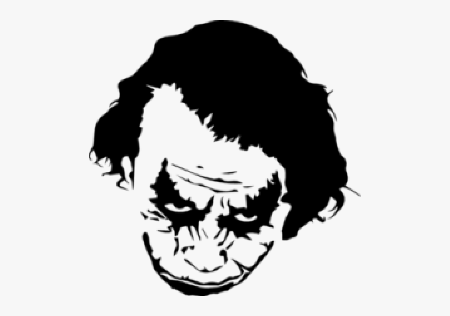 Joker Harley Quinn Stencil Art - Heath Ledger Joker Sticker, Transparent Clipart