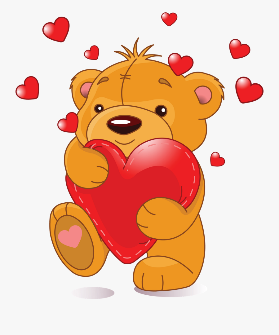 Clip Art Bear Hug Clipart - Cute Teddy Bears With Hearts, Transparent Clipart