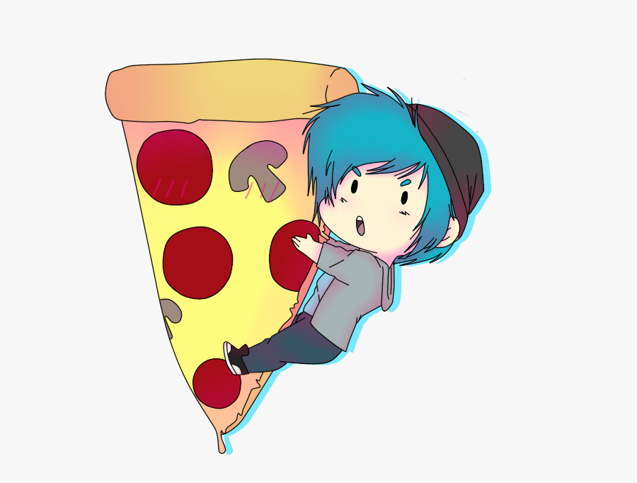 Image Of Hugging Pizza Sticker - Robby Stickers, Transparent Clipart