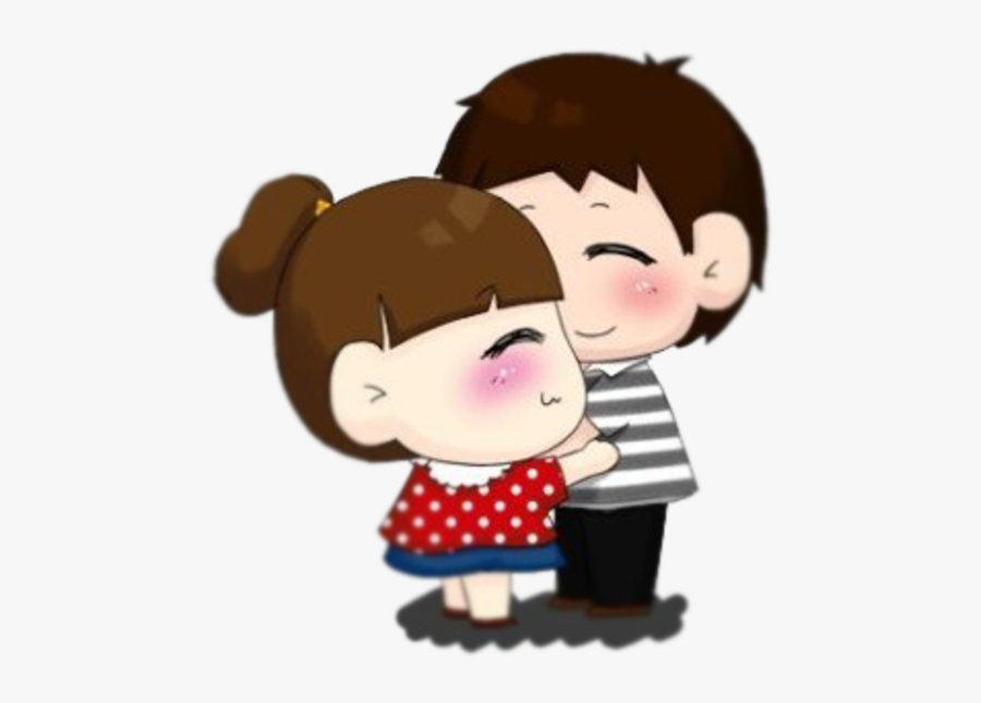 Clip Black And White Stock Love Cartoon Couple Hug - Girl Hugging Boy Cartoon, Transparent Clipart