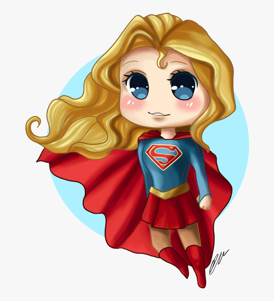 Transparent The Flash Clipart - Super Girl Chibi, Transparent Clipart