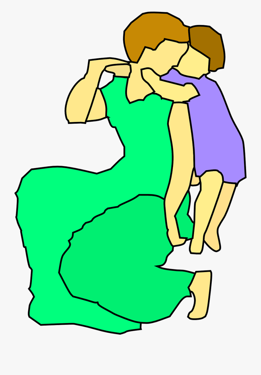 Daughter Hugs Her Mommy - Rain In The Roof Poem, Transparent Clipart